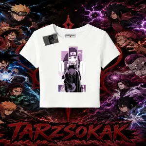 Obito uchiha Naruto Anime Karakteri Kadın Baby Tee Beyaz
