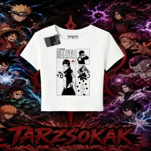 Obito uchiha Naruto Anime Karakteri Kadın Baby Tee Beyaz