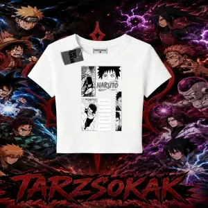 Obito uchiha Naruto Anime Karakteri Kadın Baby Tee Beyaz