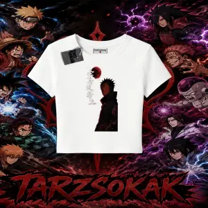 Obito uchiha Naruto Anime Karakteri Kadın Baby Tee Beyaz