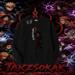 Obito uchiha Naruto Anime Karakteri Oversize Unisex Bisiklet Yaka Sweatshirt Beyaz