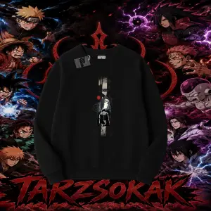 Obito uchiha Naruto Anime Karakteri Oversize Unisex Bisiklet Yaka Sweatshirt Beyaz