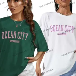 Ocean Cıty Baskılı Oversize Unisex