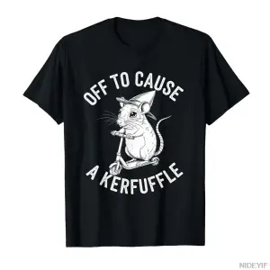 Off to Cause A Kerfuffle Tshirt Komik Kapibara Şaka Meme T-shirt Erkekler Kadınlar için % 100
