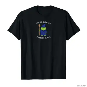 Off to Commit Shenanigans Sihirbaz Kurbağa Meme T-shirt Erkekler Kadınlar için % 100% Pamuklu