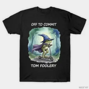 Off-To-Commit Tomfoolery Frog Wizard - Erkekler Kadınlar İçin Komik Retro Meme Tişörtü %100 P