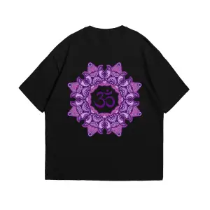 OM Baskılı Oversize Unisex Siyah