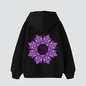 Om Baskılı Unisex Oversize Beyaz