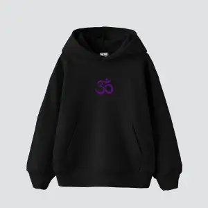 Om Baskılı Unisex Oversize Beyaz