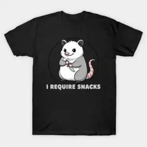 Opossum Snacks Bıçak Komik Mizah T-shirt Erkekler Kadınlar Için % 100% Pamuk T Shirt Kısa Kol
