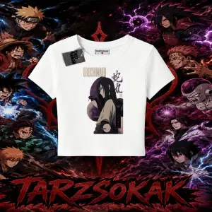 Orochimaru Naruto Anime Karakter Kadın Baby Tee Beyaz