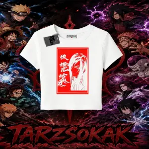 Orochimaru Naruto Anime Karakter Kadın Baby Tee Beyaz