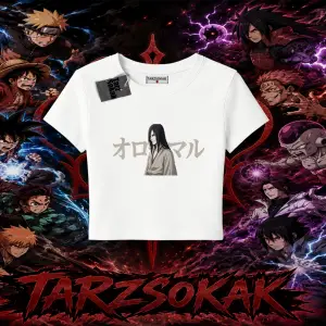 Orochimaru Naruto Anime Karakter Kadın Baby Tee Beyaz