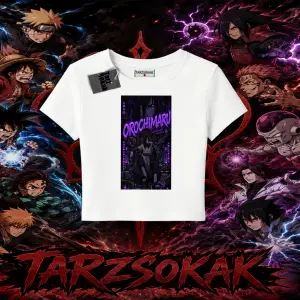 Orochimaru Naruto Anime Karakter Kadın Baby Tee Beyaz