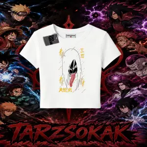 Orochimaru Naruto Anime Karakter Kadın Baby Tee Beyaz