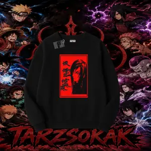 Orochimaru Naruto Anime Karakter Oversize Unisex Bisiklet Yaka Sweatshirt Beyaz