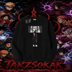 Orochimaru Naruto Anime Karakter Oversize Unisex Bisiklet Yaka Sweatshirt Beyaz