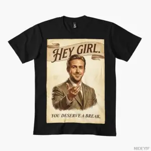 Orta Yüzyıl Hey Girl Reklam Tişörtü Erkekler Kadınlar İçin %100 Pamuklu Tişörtler 3XS-3XL Üst
