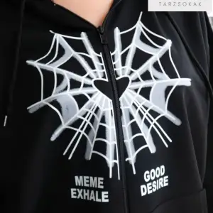Örümcek Ağ Desire Sweatshirt Fermuarlı Hırka Siyah