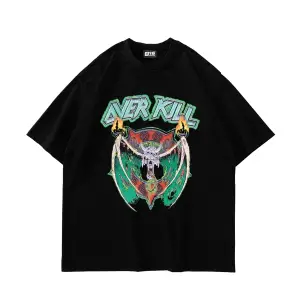 Over Kill Baskılı Oversize Unisex Siyah