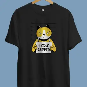 Oversize Bitcoin Kripto Para Holder Kedi Suçlu Ekonomi Yatırım Tasarım Baskılı Unisex Tişört