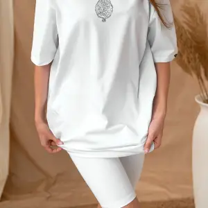 Oversize Cingulomania Baskılı Beyaz Tshirt NRAGE192