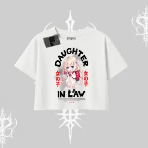 Oversize Crop Tshirt Anime Girl Daughter In Law Baskılı