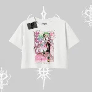 Oversize Crop Tshirt Anime Kawaii Japon Kız Desenli
