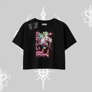 Oversize Crop Tshirt Anime Kawaii Japon Kız Desenli