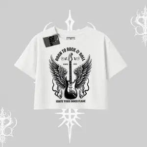 Oversize Crop Tshirt Born to Rock Eternal Flame Legacy