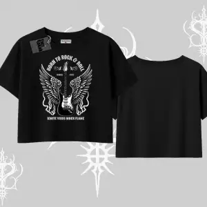 Oversize Crop Tshirt Born to Rock Eternal Flame Legacy