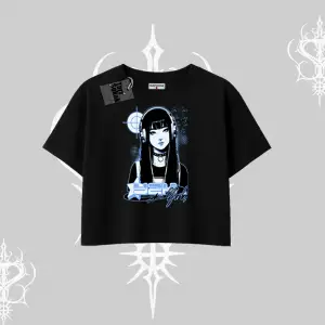 Oversize Crop Tshirt Cyber Y2K Anime Girl Street Sound Aesthetic