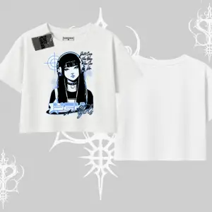 Oversize Crop Tshirt Cyber Y2K Anime Girl Street Sound Aesthetic