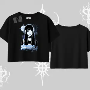 Oversize Crop Tshirt Cyber Y2K Anime Girl Street Sound Aesthetic