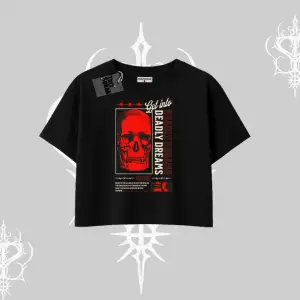 Oversize Crop Tshirt Deadly Dreams Skull Redcore Street Manifest