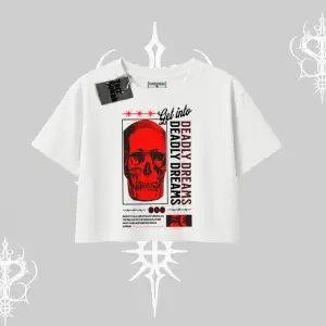 Oversize Crop Tshirt Deadly Dreams Skull Redcore Street Manifest