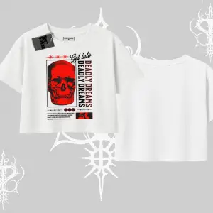 Oversize Crop Tshirt Deadly Dreams Skull Redcore Street Manifest