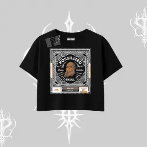 Oversize Crop Tshirt Fossilized Skull Underground Archive