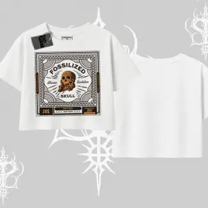 Oversize Crop Tshirt Fossilized Skull Underground Archive