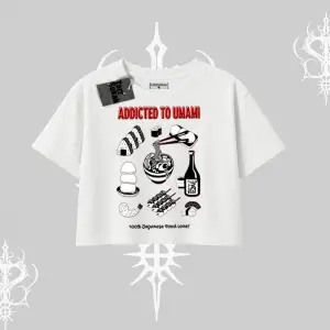 Oversize Crop Tshirt Japon Mutfağı Umami Temalı Baskılı