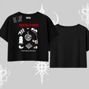Oversize Crop Tshirt Japon Mutfağı Umami Temalı Baskılı