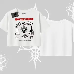 Oversize Crop Tshirt Japon Mutfağı Umami Temalı Baskılı