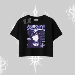 Oversize Crop Tshirt Neo Tokyo Girl Y2K Street Anime Aesthetic