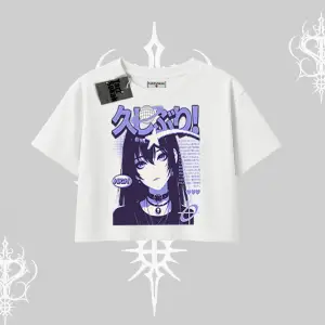 Oversize Crop Tshirt Neo Tokyo Girl Y2K Street Anime Aesthetic