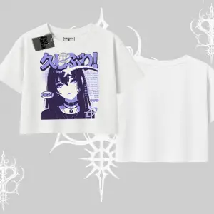 Oversize Crop Tshirt Neo Tokyo Girl Y2K Street Anime Aesthetic
