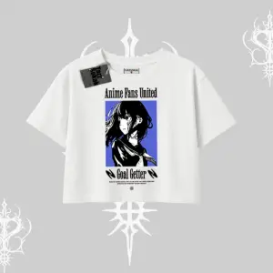 Oversize Crop Tshirt Oversize Anime Kız Baskılı