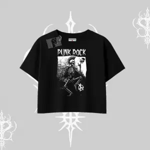 Oversize Crop Tshirt Punk Rock Chaos Skeleton Riot
