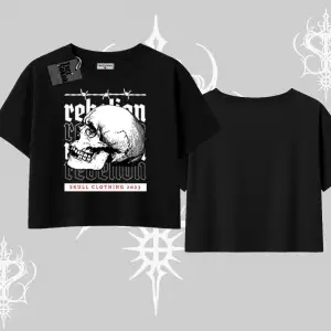 Oversize Crop Tshirt Rebellion Skull Underground Street Legacy