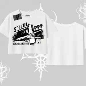Oversize Crop Tshirt Skull Impact Bone Chilling Street Icon