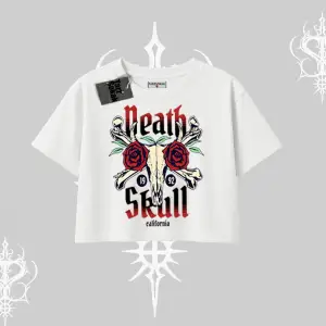 Oversize Crop Tshirt Skull & Roses Vintage West Coast Rebellion